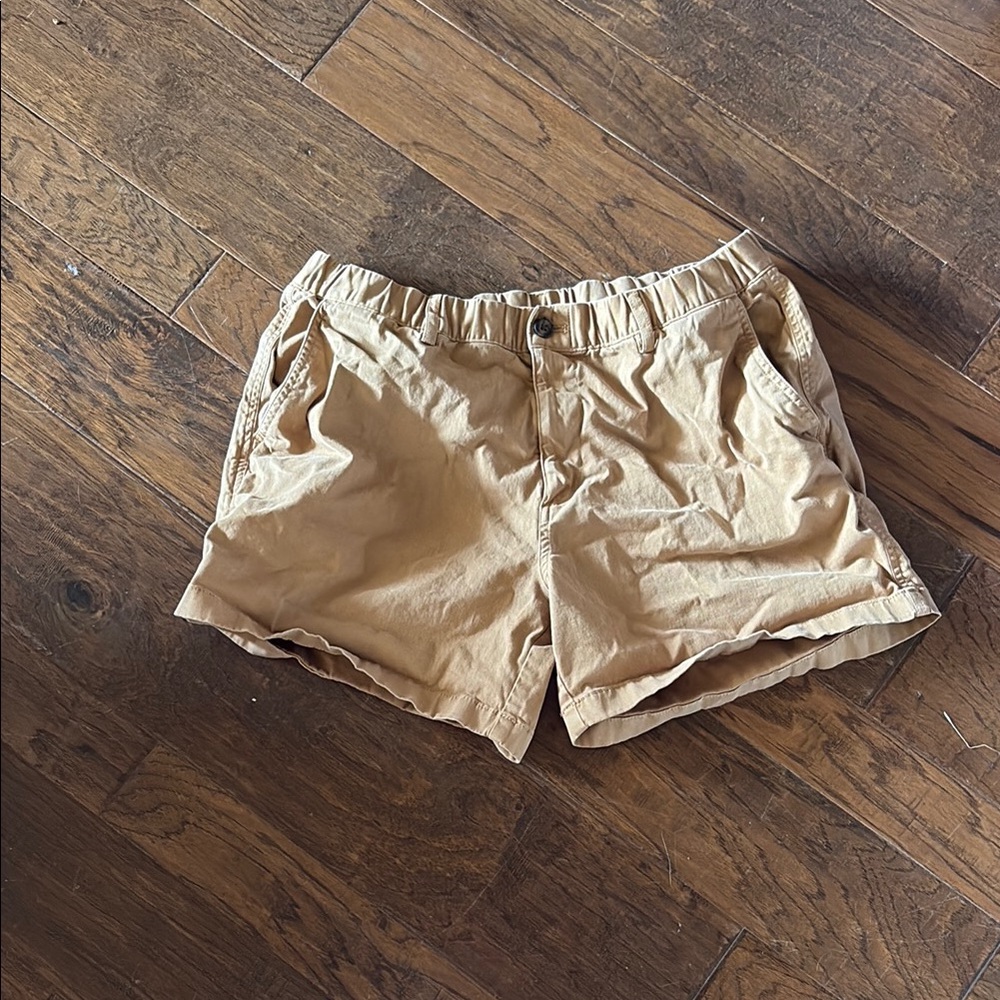 Women's Tan Casual Cotton Bermuda Shorts with Elastic Waist